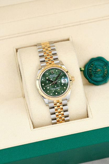 Rolex Datejust 31 Two Tone Yellow Gold Sakura Green 278273 2023