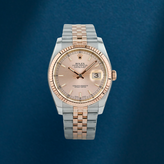 Rolex Datejust 36 Two Tone Everose Sundust Dial 116231 2011