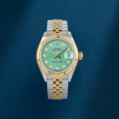 Rolex Lady Datejust 28 Two Tone Yellow Gold Tapestry Dial With Diamonds 279173 2018