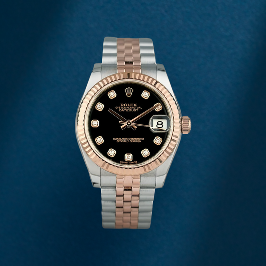 Rolex Datejust 31 Two Tone Everose Black Dial With Diamonds 178271 2018