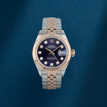 Rolex Lady Datejust 28 Two Tone Rose Gold Aubergine Dial With Diamonds 279171 2026 (Brand New)