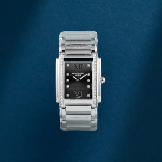 Patek Philippe Twenty~4 Rhodium Dial With Diamond Bezel