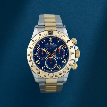 Rolex Cosmograph Daytona Two Tone Yellow Gold Blue Racing Dial 116523 2013