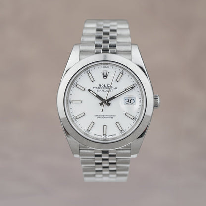 Rolex Datejust 41 White Stick Smooth 41mm 126300 2020