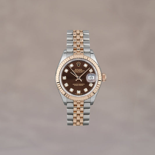 Rolex Datejust 28 Two Tone Everose Choco with Diamonds