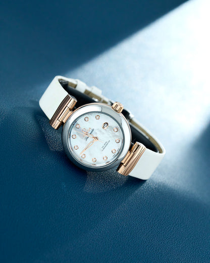 Omega Lady Matic Two Tone Yellow Gold Mother of Pearl Diamond 42522342055004 2023