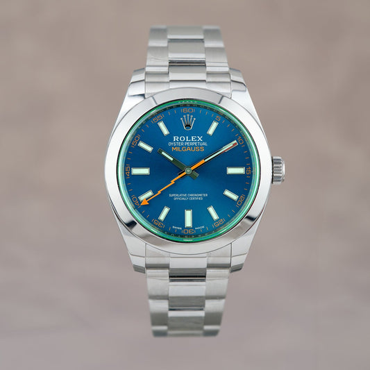 Rolex Milgauss Z-Blue Green Sapphire 116400GV 2019