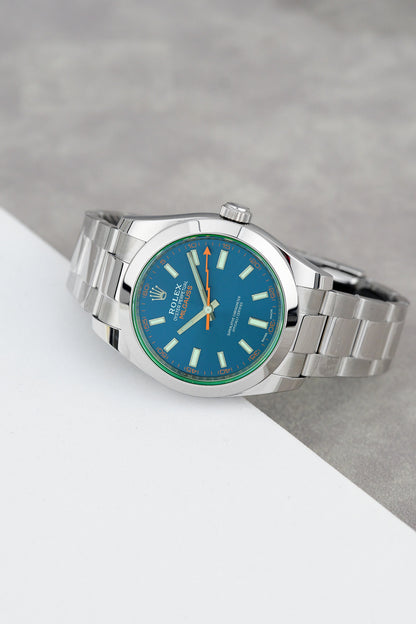 Rolex Milgauss Blue Green Sapphire 40mm 116400GV 2020