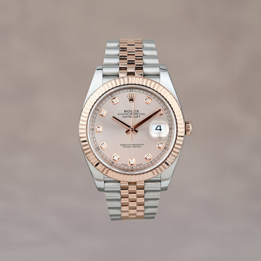 Rolex Datejust 41 Two Tone Rose Gold Sundust with Diamonds 41mm 126331 2019