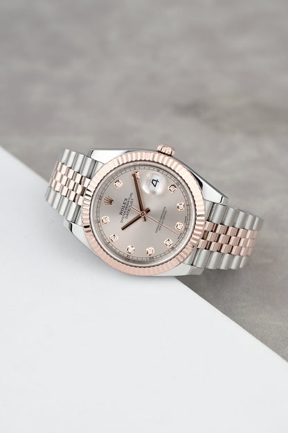Rolex Datejust 41 Two Tone Rose Gold Sundust Dial With Diamonds 126331 2019