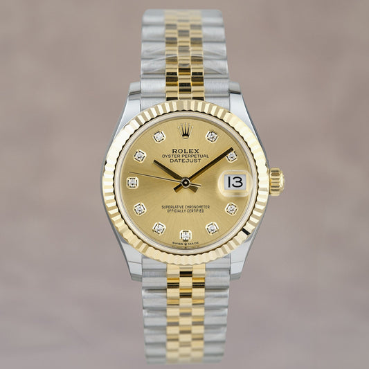 Rolex Datejust 31 Two Tone Yellow Gold Champagne Dial With Diamonds 278273 2022
