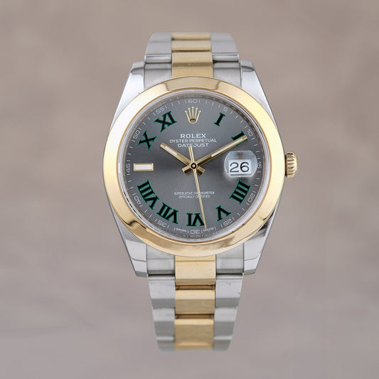 Rolex Datejust 41 Two Tone Yellow Gold Wimbledon Smooth 40mm 126303 2018