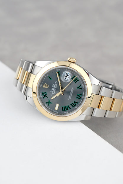 Rolex Datejust 41 Two Tone Yellow Gold Wimbledon Smooth 40mm 126303 2018