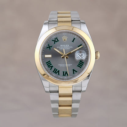 Rolex Datejust 41 Two Tone Yellow Gold Wimbledon Dial 126303 2018