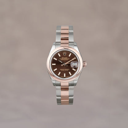Rolex Datejust 28 Two Tone Rose Gold Choco Stick 28mm 279161 2017