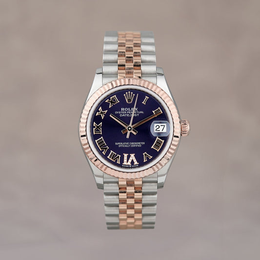 Rolex Datejust 31 Two Tone Rose Gold Aubergine Roman Diamonds VI 278271 2026 (Brand New)