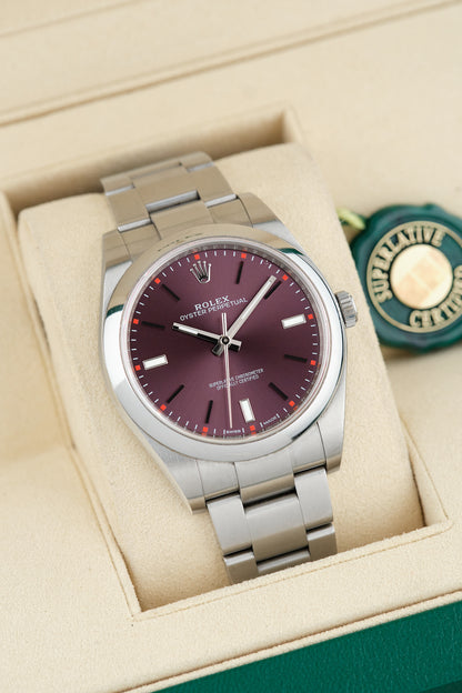 Rolex Oyster Perpetual 39 Purple Stick 39mm 114300 2016