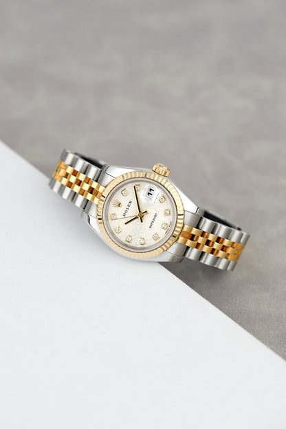 [RESERVED] Rolex Datejust 26 Two Tone Yellow Gold White Anniv. w/ Diamonds 26mm 179173 2005