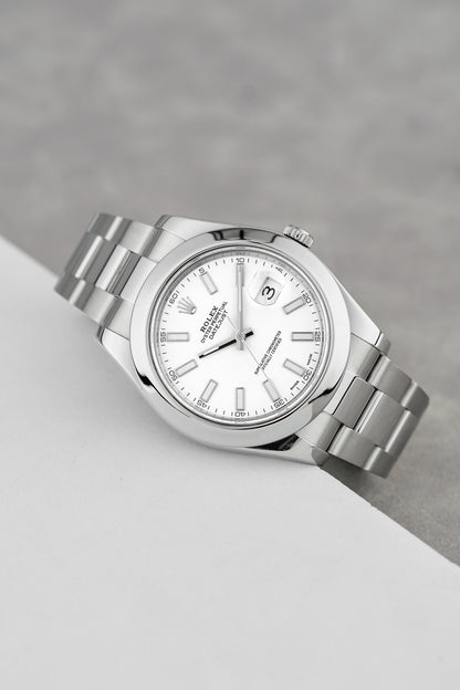 Rolex Datejust II 41 White Stick Smooth 41mm 116300 2016