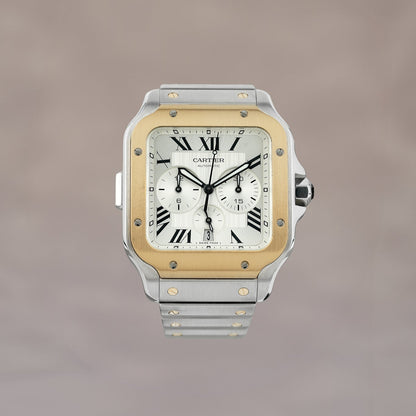 Santos De Cartier XL Two Tone Yellow Gold Chronograph XL W2SA0008 2023