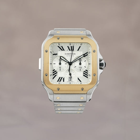 Santos De Cartier XL Two Tone Yellow Gold Chronograph XL W2SA0008 2023