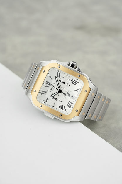Santos De Cartier XL Two Tone Yellow Gold Chronograph XL W2SA0008 2023