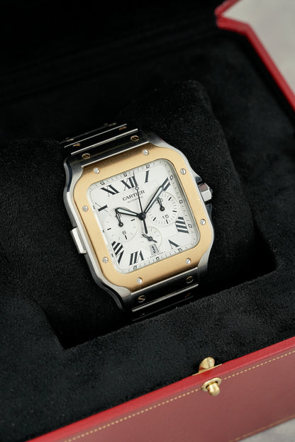 Santos De Cartier XL Two Tone Yellow Gold Chronograph XL W2SA0008 2023