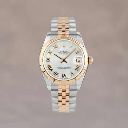 Rolex Datejust 31 Two Tone Rose Gold Mother of Pearl Roman 31mm 178271 2016