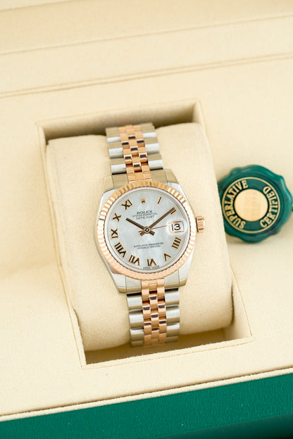 Rolex Datejust 31 Two Tone Rose Gold Mother of Pearl Roman 31mm 178271 2016