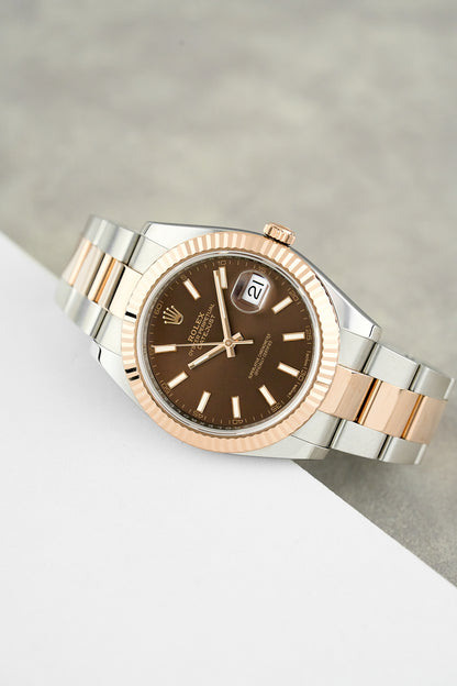 [RESERVED] Rolex Datejust 41 Two Tone Rose Gold Choco Stick 41mm 126331 2018