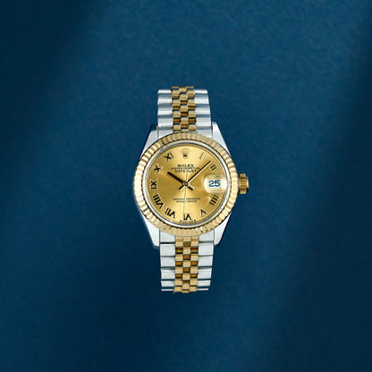 Rolex Lady Datejust 28 Two Tone Yellow Gold Champagne Roman Dial 279173 2021