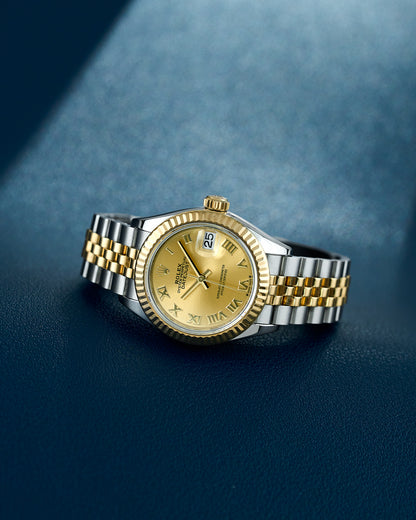 Rolex Lady Datejust 28 Two Tone Yellow Gold Champagne Roman Dial 279173 2021