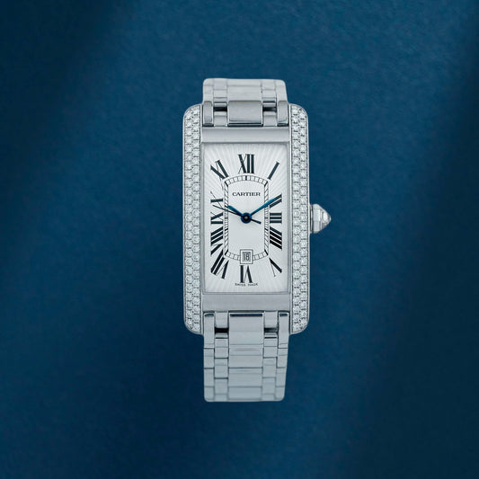 Cartier Americane White Gold with Diamonds Bezel