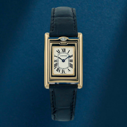 Cartier Tank Basculante Medium Yellow Gold White DIal 2480