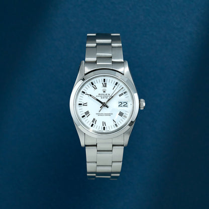 Rolex Oyster Perpetual Date 34 White Roman Dial 15000 1982