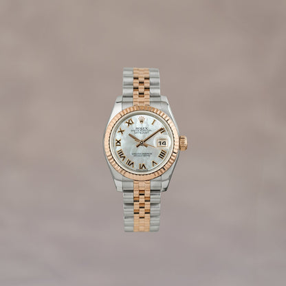 Rolex Datejust 26 Two Tone Everose Mother Of Pearl Roman Dial 179171 2014