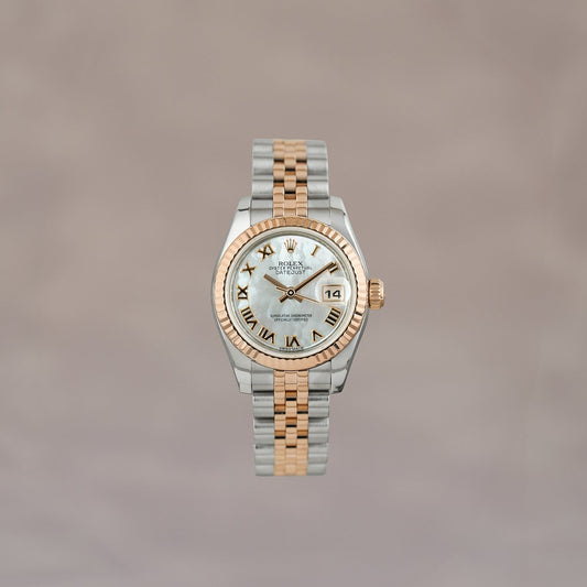 Rolex Datejust 26 Two Tone Everose Mother Of Pearl Roman Dial 179171 2014