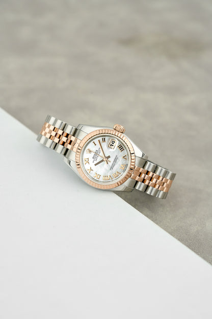 Rolex Datejust 26 Two Tone Everose Mother Of Pearl Roman Dial 179171 2014
