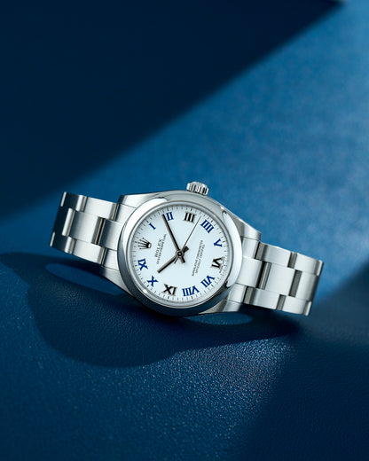 Rolex Oyster Perpetual 31 White & Blue Roman Dial 177200 2018
