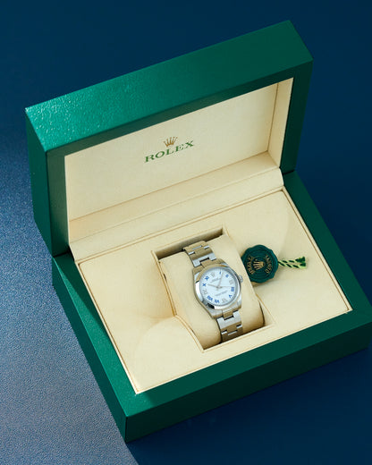 Rolex Oyster Perpetual 31 White & Blue Roman Dial 177200 2018