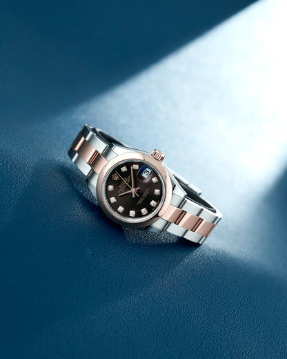 Rolex Datejust 28 Two Tone Everose Choco Dial With Diamonds 279171 2024