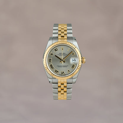 Rolex Datejust 31 Two Tone Yellow Gold Silver Roman Dial 178273 2013