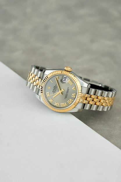 Rolex Datejust 31 Two Tone Yellow Gold Silver Roman Dial 178273 2013