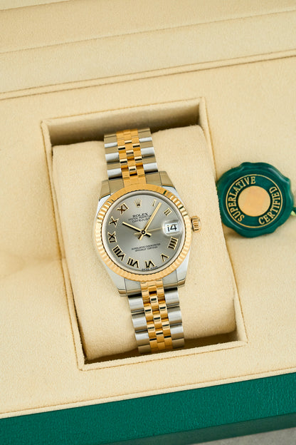 Rolex Datejust 31 Two Tone Yellow Gold Silver Roman Dial 178273 2013