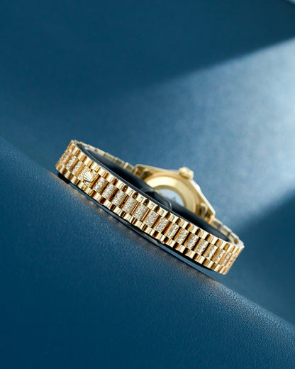 Rolex Lady Datejust 26 Full Yellow Gold With Diamond Dial And Bezel 69178 1976