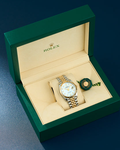 Rolex Datejust 36 Two Tone Yellow Gold Mother Of Pearl Dial With Diamonds 126233 2021