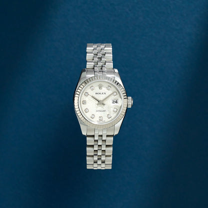Rolex Lady Datejust 26 White Anniversary Dial With Diamonds 179174 2009