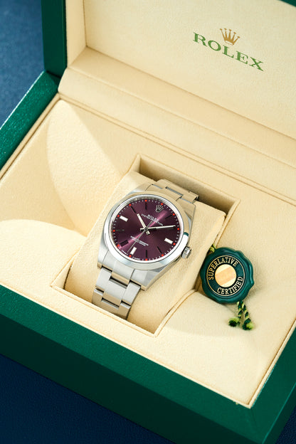 Rolex Osyter Perpetual 39 Grape Dial 114300 2019