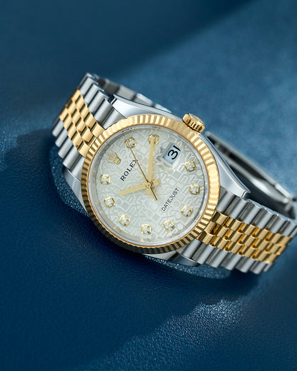 Rolex Datejust 36 Two Tone Yellow Gold White Anniversary Dial With Diamonds 126233 2021