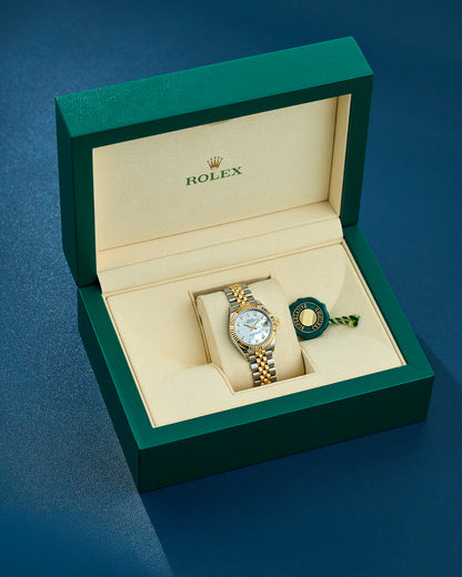 Rolex lady Datejust 28 Two Tone Yellow Gold Mother Of Pearl Dial With Diamonds 279173 2024